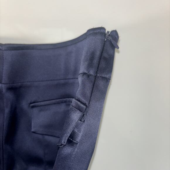 Womens ZARA Shorts Trafaluc Collection Silky Satin Navy Blue Sz Sm Romantic Goth - Picture 3 of 10